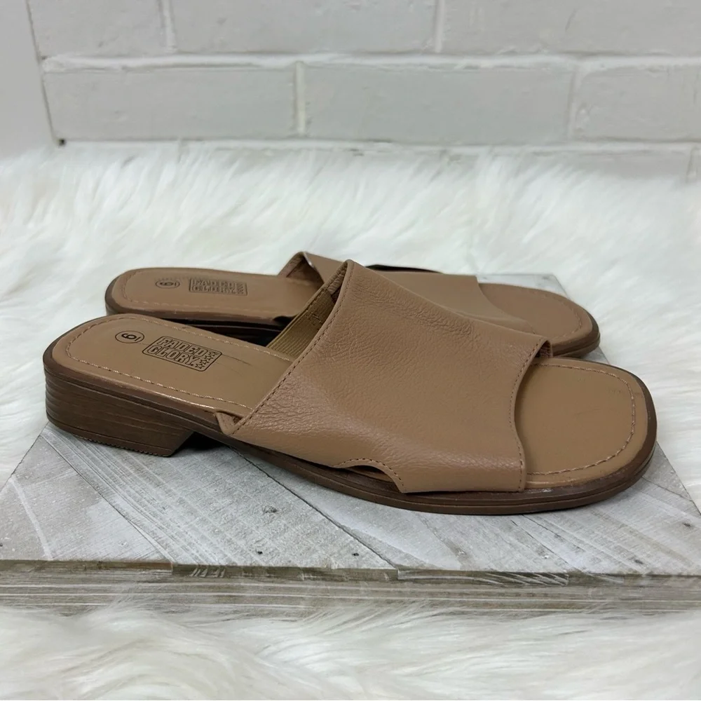 NWT Deadstock Vintage Faded Glory Leather Slide Sandals Size 6